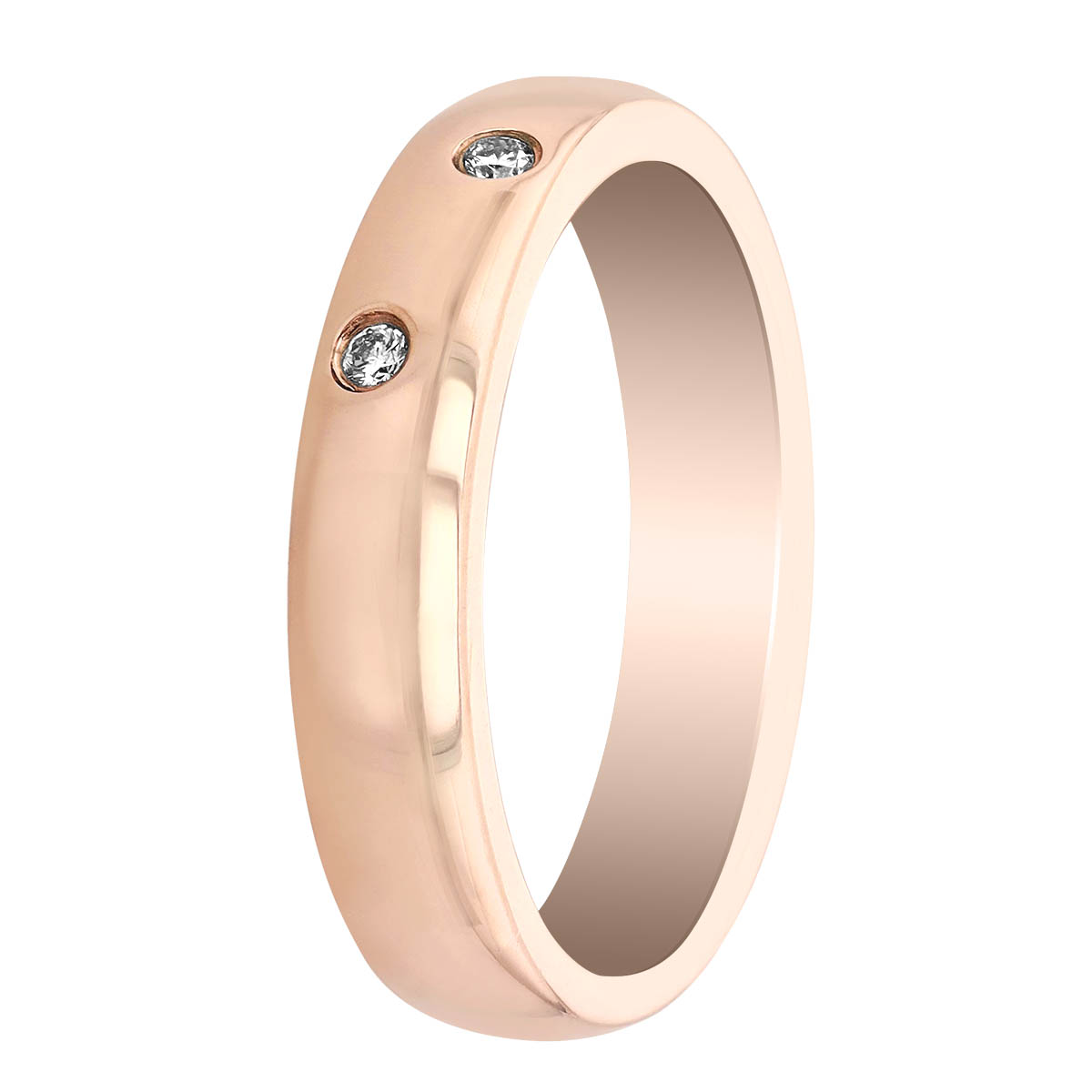 Diamond Scatter Inlay Wedding Band in Rose Gold